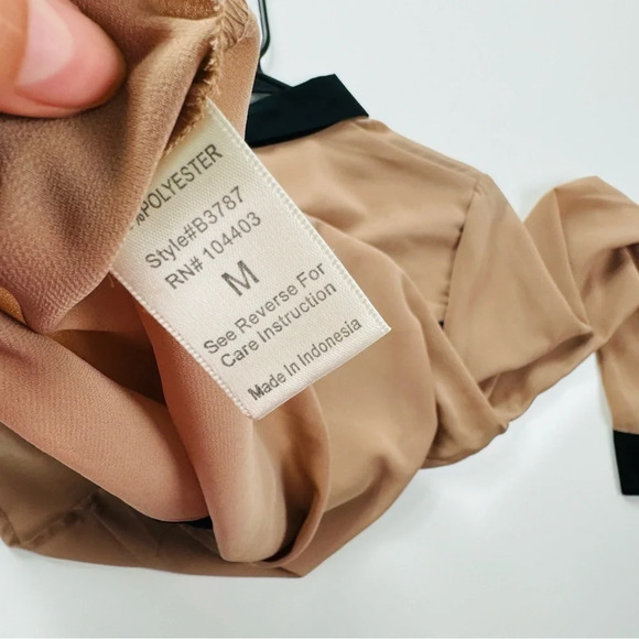 Blu Pepper Blush Semi Sheer Chiffon Long Sleeve Blouse Size Medium - Picture 10 of 10